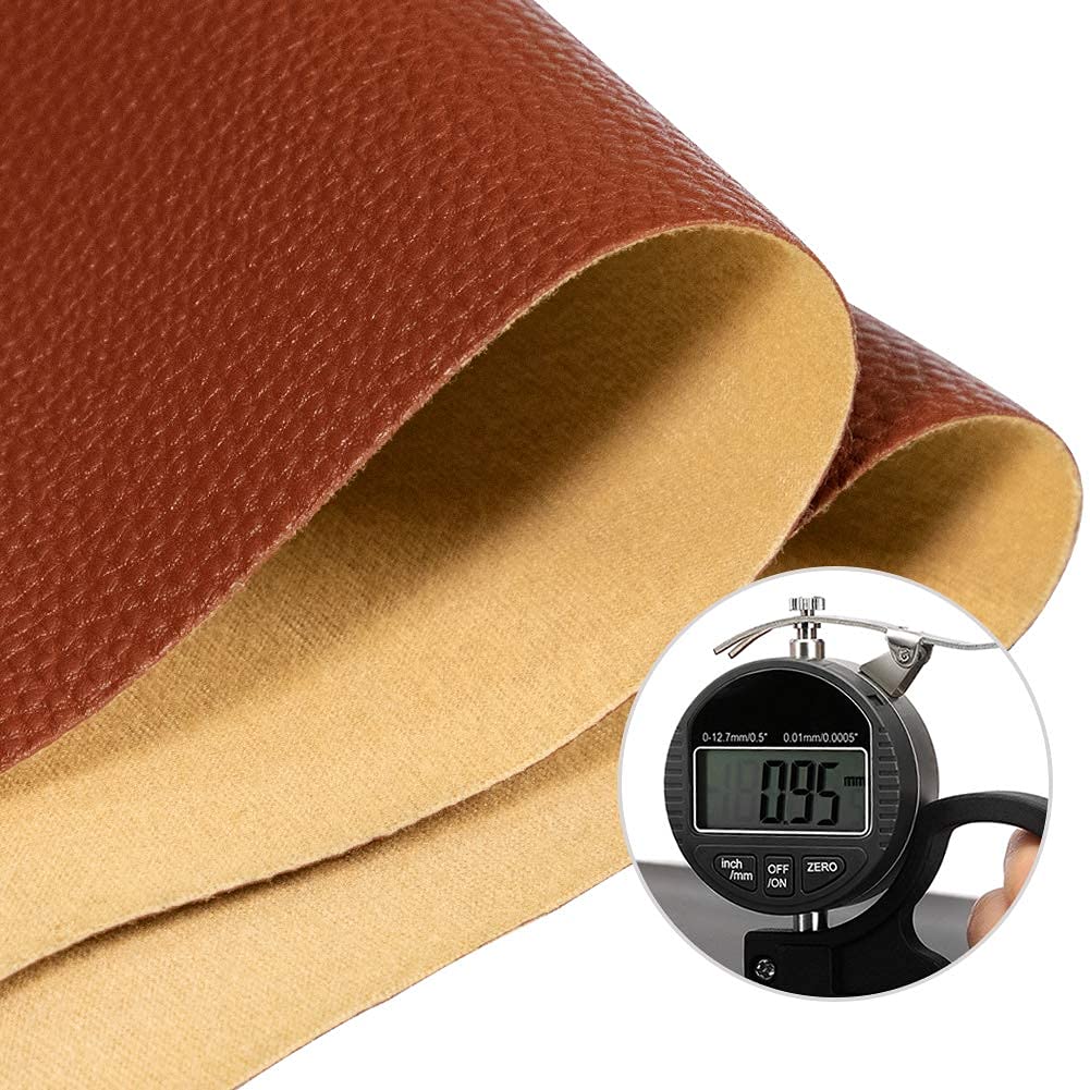 Soft Faux Leather Fabric, 0.64 Yard 54 x 23 in, Brown PU Leather