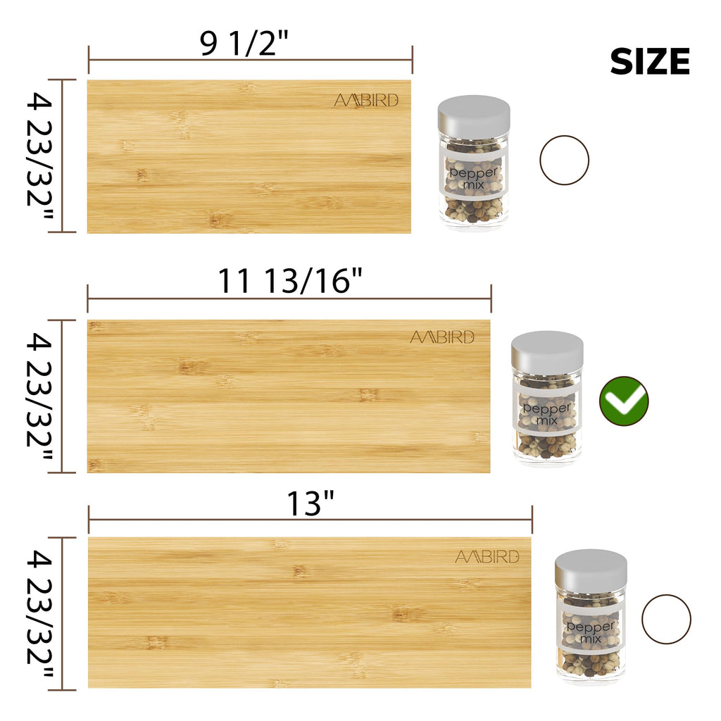 Bamboo Spice Drawer Organizer with Non-slip Mat,4 Tier - 2 Set Jar Spice Rack Tray From 12''to 24'',Hold up 48 Jars