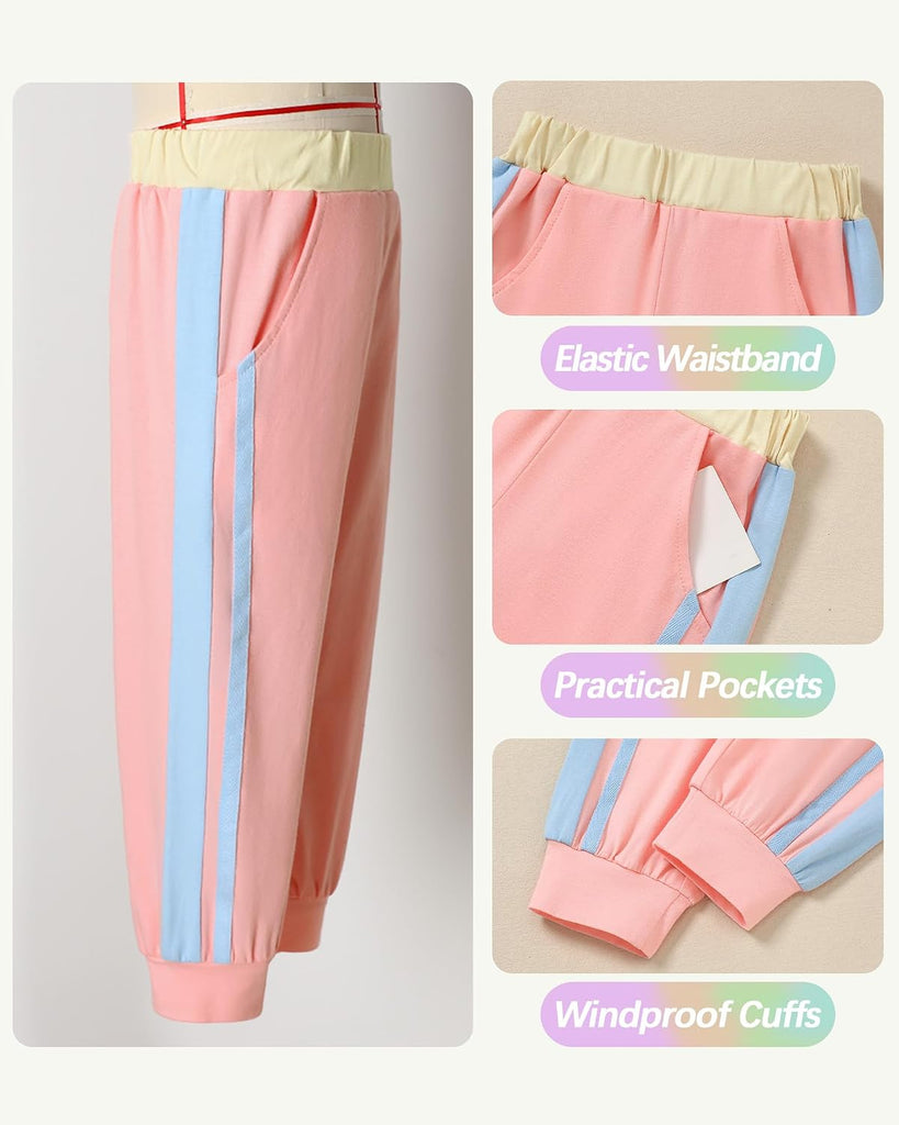 Toddler Girl Clothes Outfits Color Block Long Sleeves Top and Pants