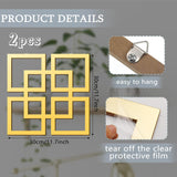 Wall Mount Home Mirror, 2 Pieces Silver Square Decorative Mirror , 11.8 x 11.8 Inches(Gold,Mirrored)