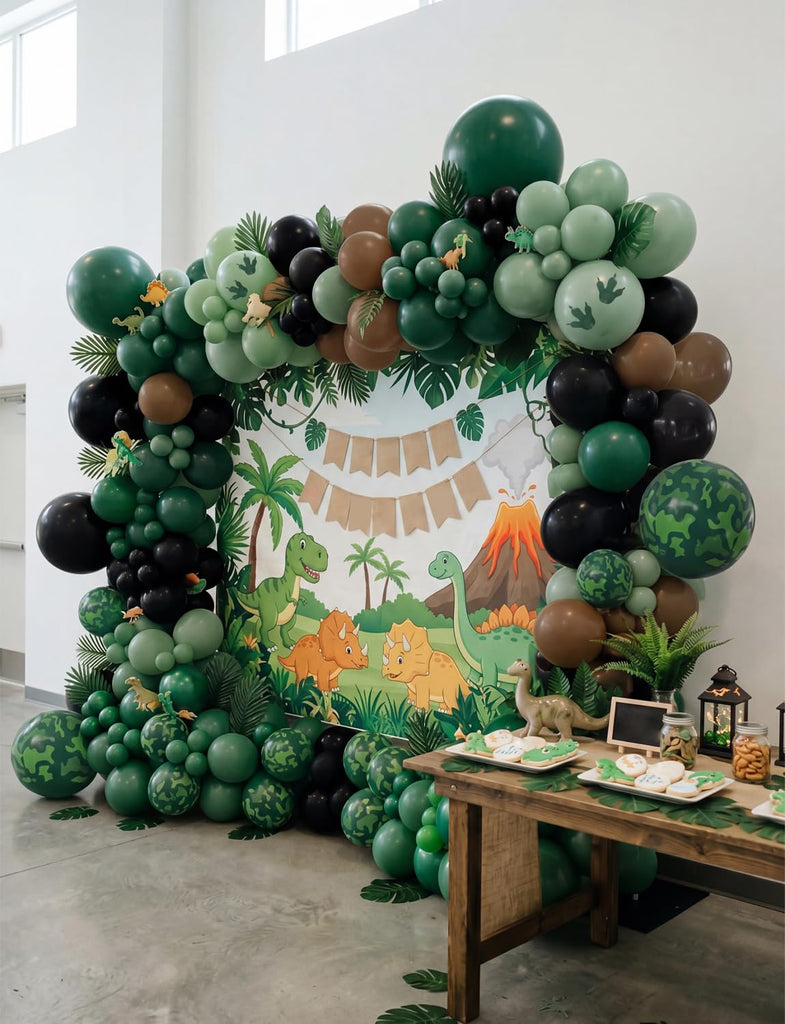 Dinosaur Birthday Party Decorations, 133Pcs Dinosaur Balloon Arch