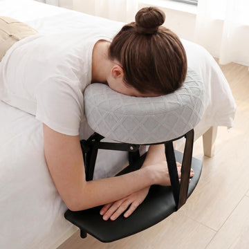 Massage Headrest for Bed, Adjustable Bed Face Cradle Holder with Armrest