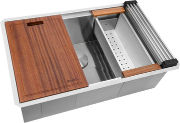 30-in Stainless Steel Undermount Workstation Kitchen Sink - RVH8310