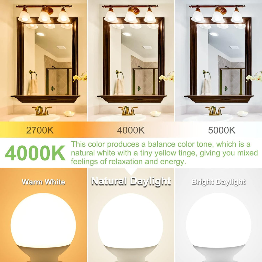 8 Pack LED Vanity Light Bulbs 4000K Natural Daylight