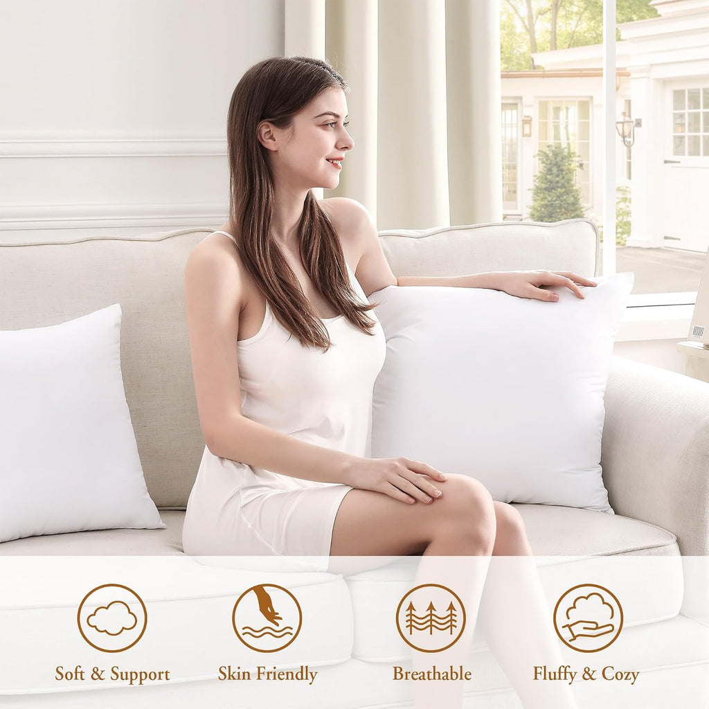 12x20 Pillow Inserts, 2 Pack Fluffy Lumbar Pillows Filled with Plump Stuffer, Rectangle Decorative Pillows for Couch - Set of 2