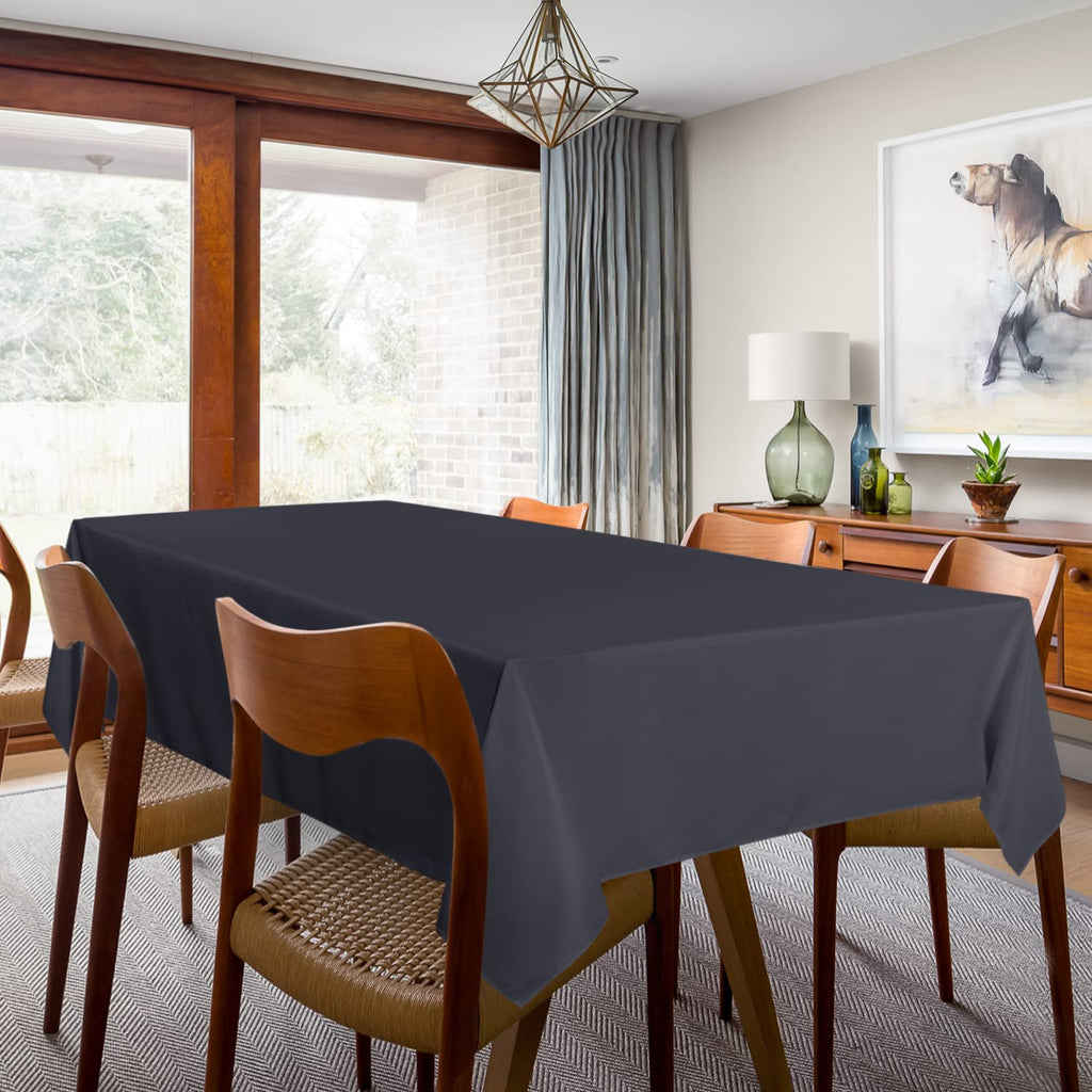 2 Pack Dark Grey Tablecloths 60x102 Inch for 6 Feet Rectangle Tables