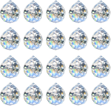 30mm/1.18" 20pcs Crystal Prism Suncatcher for Windows Hanging