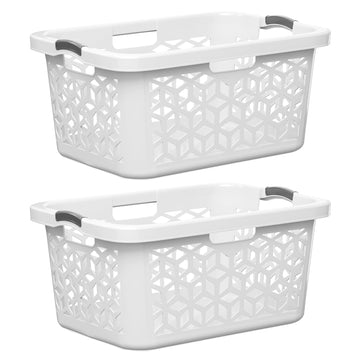 Laundry Basket - Large 2 Bushel Laundry Basket with Handles - Stackable Plastic Hamper for Dirty Clothes - Storage