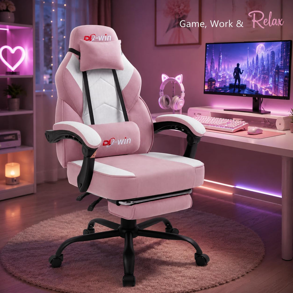 Video Gaming Chair for Adults, Computer Chair with Footrest and Ergonomic High Back, Big and Tall Gamer Chair with