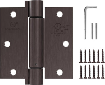 3 Pack Self Closing Door Hinges 3.5 inch Oil Rubbed Bronze Door Hinges Spring Loaded Auto Close Hinges Square Corners