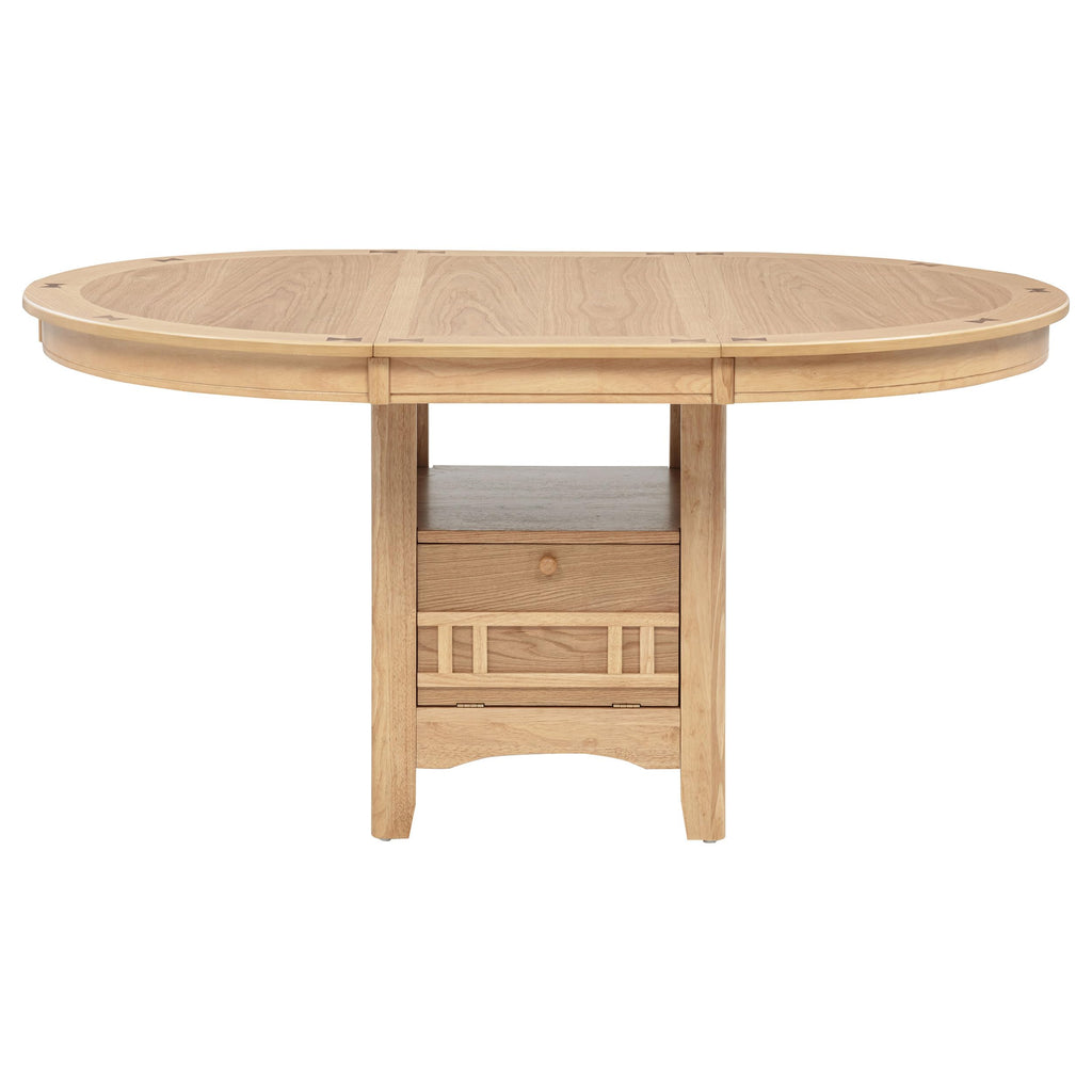Lavon 5-Piece Extendable Oval Dining Set, Light Oak