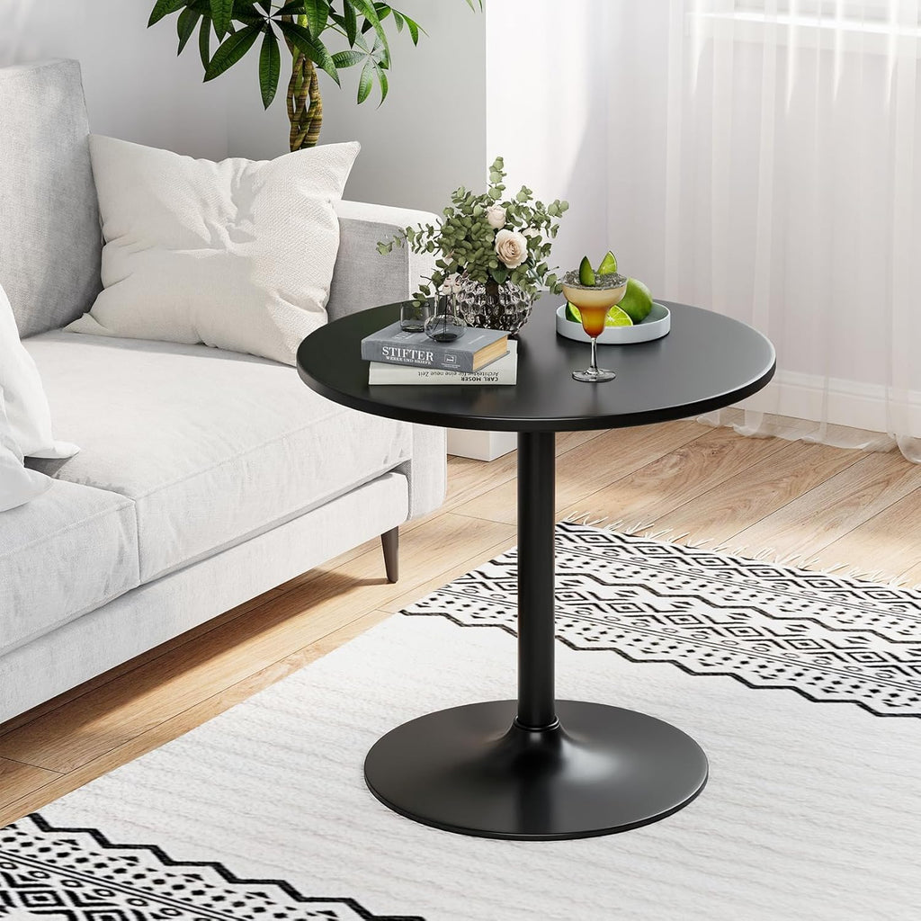Two-in-one Adjustable Height Bar Tables - 24 inch Round Cocktail Table with Sturdy Metal Base, 120 lbs Capacity