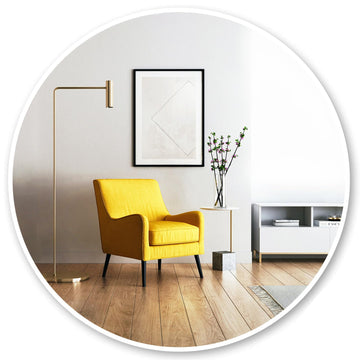 Round Mirror, 24 inch White Circle Mirror, White Metal Frame Circular