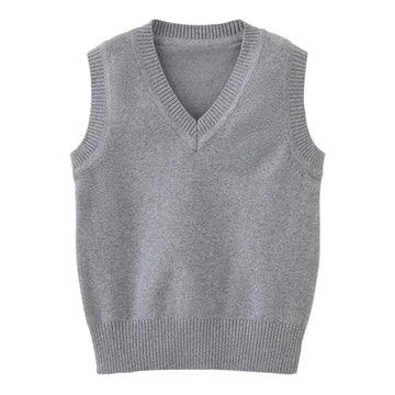 Sueter escolares para niños, 100% Cotton School Uniform Vests for Girls Boy Toddler Kids Knit Fall Winter