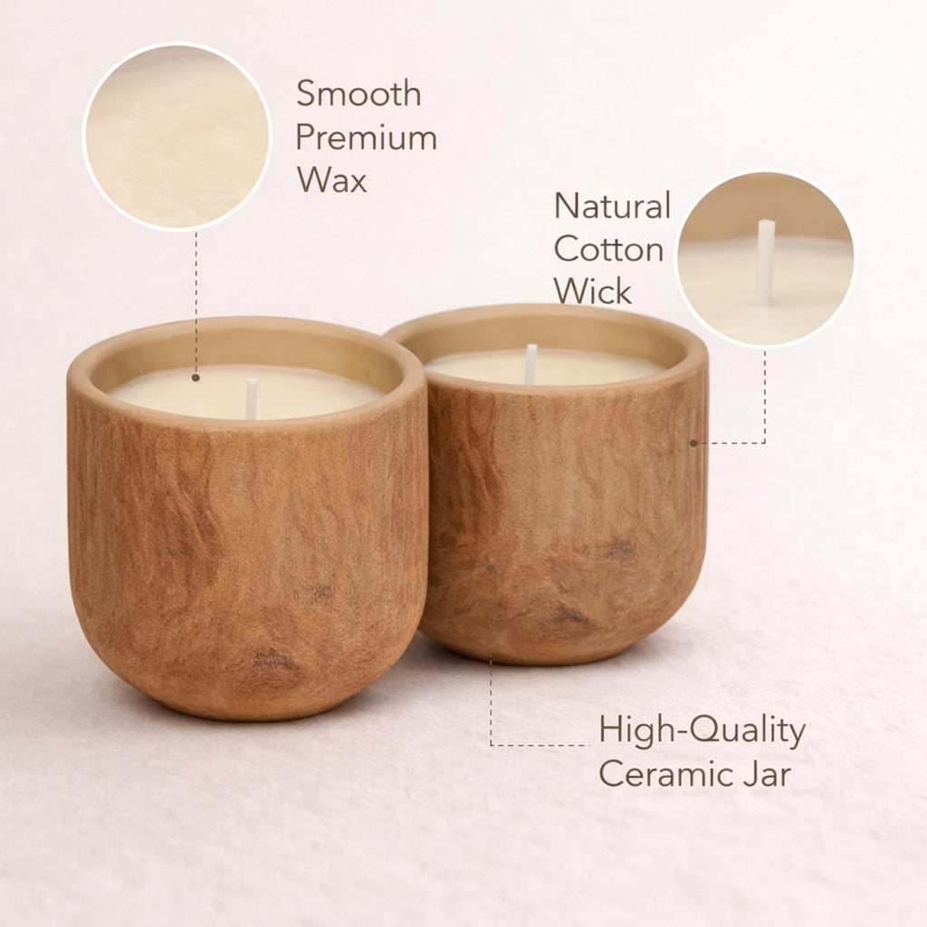 Floral Ceramic Candle Set 8 oz Aromatherapy Scented Jar Candles Long Lasting Fragrance Decorative Home Bedroom