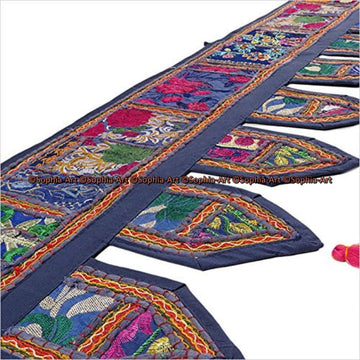 Indian Cotton Home Decor Vintage Patchwork Door Topper Valances Window Indian Valances Hand Embroidered Patchwork