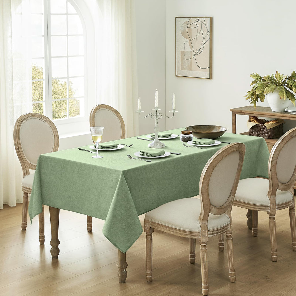 Large Tablecloths Rectangular 120 x 60 inch Linen Textured Table Cloth Outdoor Waterproof, Stain and Wrinkle