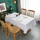Heavy Duty Fabric Tablecloth with White Lace-Waterproof/Wrinkle Free/Stain Resistant/Oil Proof-for D