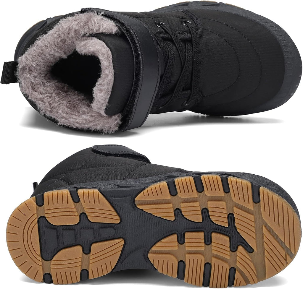 Boys Snow Boots Winter Waterproof Slip Resistant Cold Weather Shoes