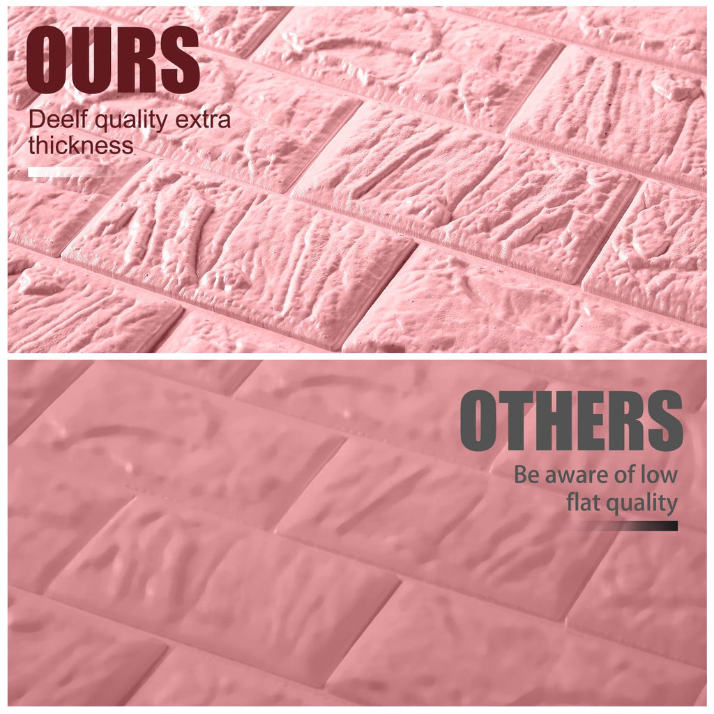 60 Pcs 58 Sq ft 3D Wall Panels Peel and Stick, Pink