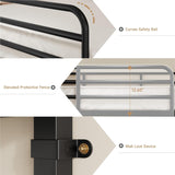 Bunk Bed Twin Over Twin, Metal Bunk Beds with Power Outlets & Desk