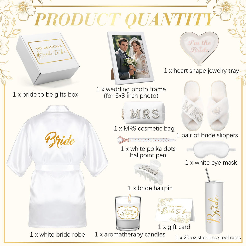 12 Pieces Bride To Be Gifts Set, White