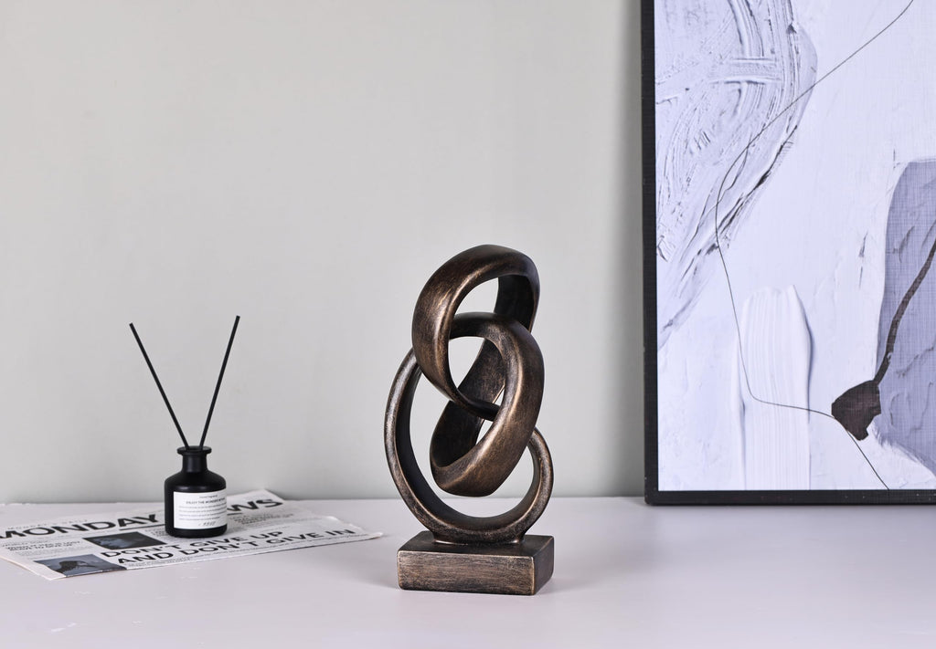 Abstract Knot Sculpture, Artistic Mobius Inspired Resin Decor, Elegant Home and Office Decor, Perfect for Shelves