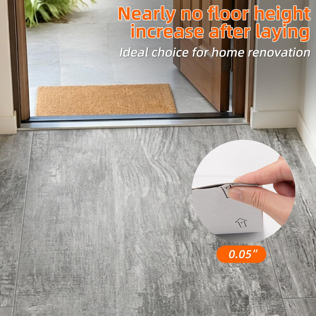 36-Pack Peel and Stick PVC Floor Tiles (54 Sq.Ft), Grey