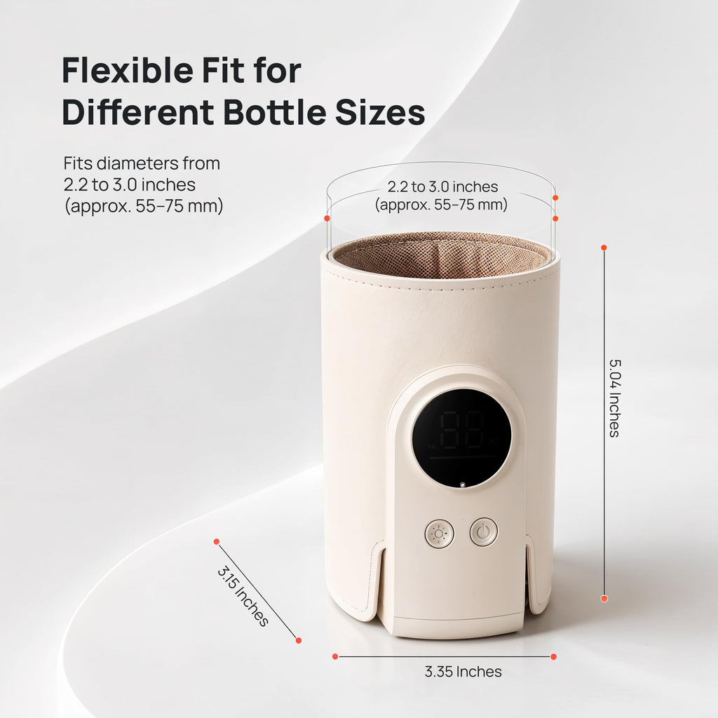 Portable Baby Bottle Warmer for Travel, Fast Heating, Rechargeable