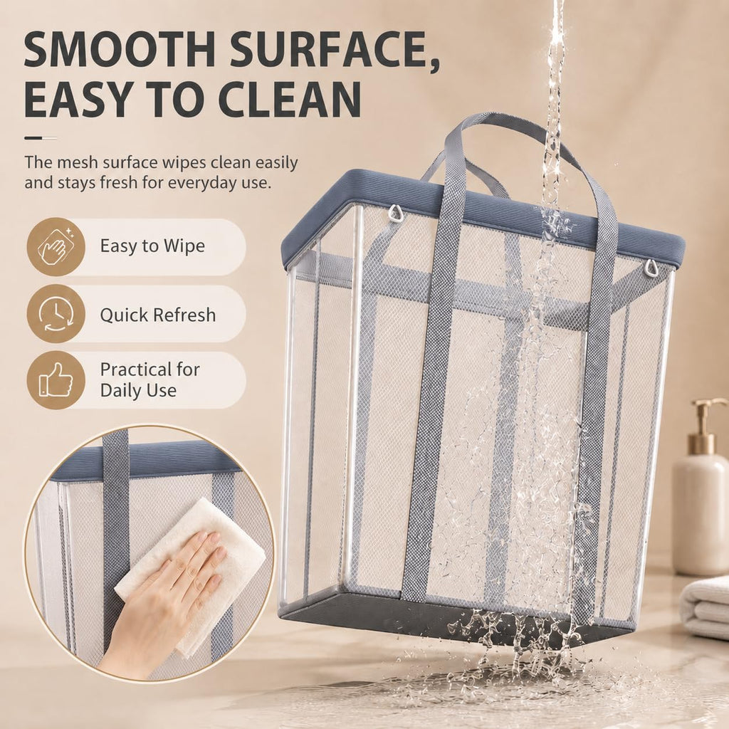 80L Laundry Basket Foldable Laundry Hamper with Handles
