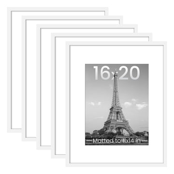 16x20 Picture Frame, Gallery Wall Frames Set of 5, White