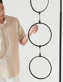Nova Modern Floor Lamp Matches Living Room Décor - Contemporary Arc Tall Lamp with 3-Circle Ring-Style Pendant