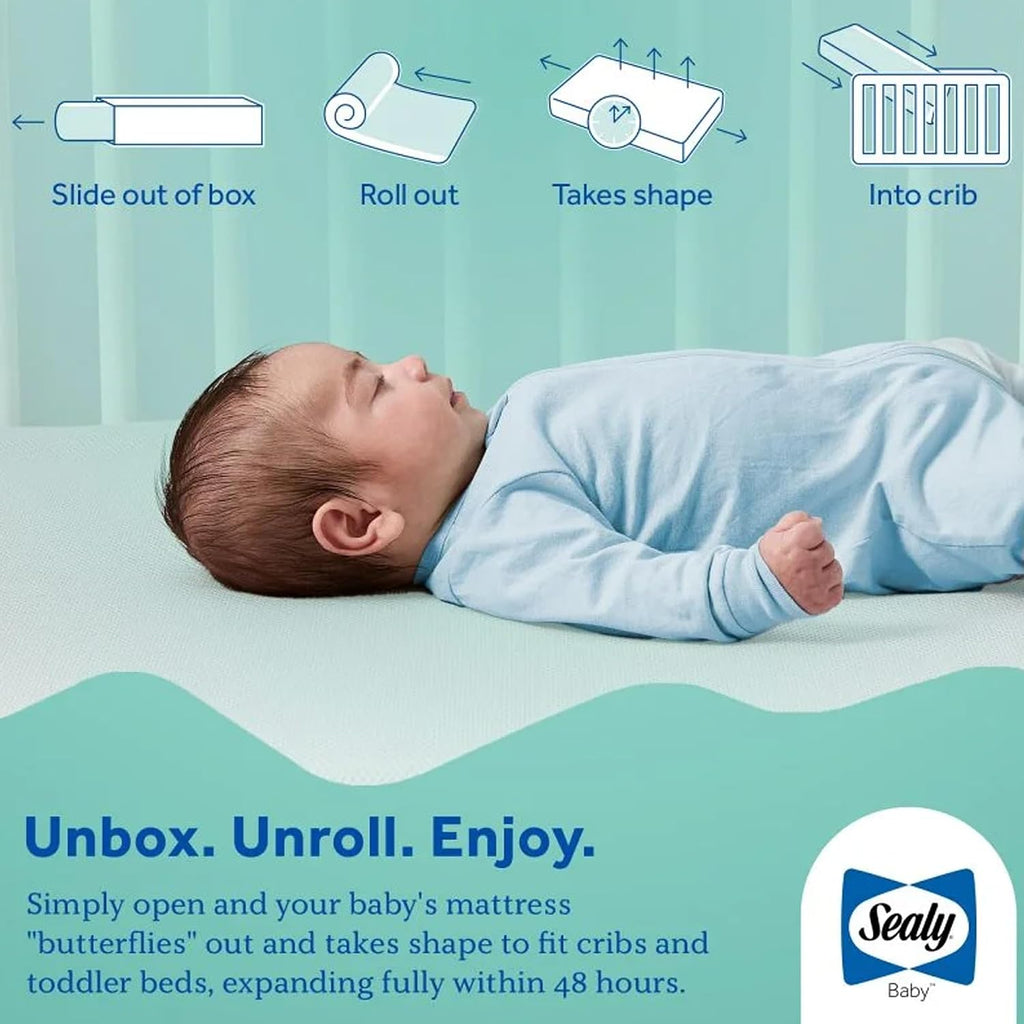 Infant & Toddler Crib Mattress - Butterfly Knit Premium Foam, Waterproof and Breathable, Non Toxic Washable Zip off