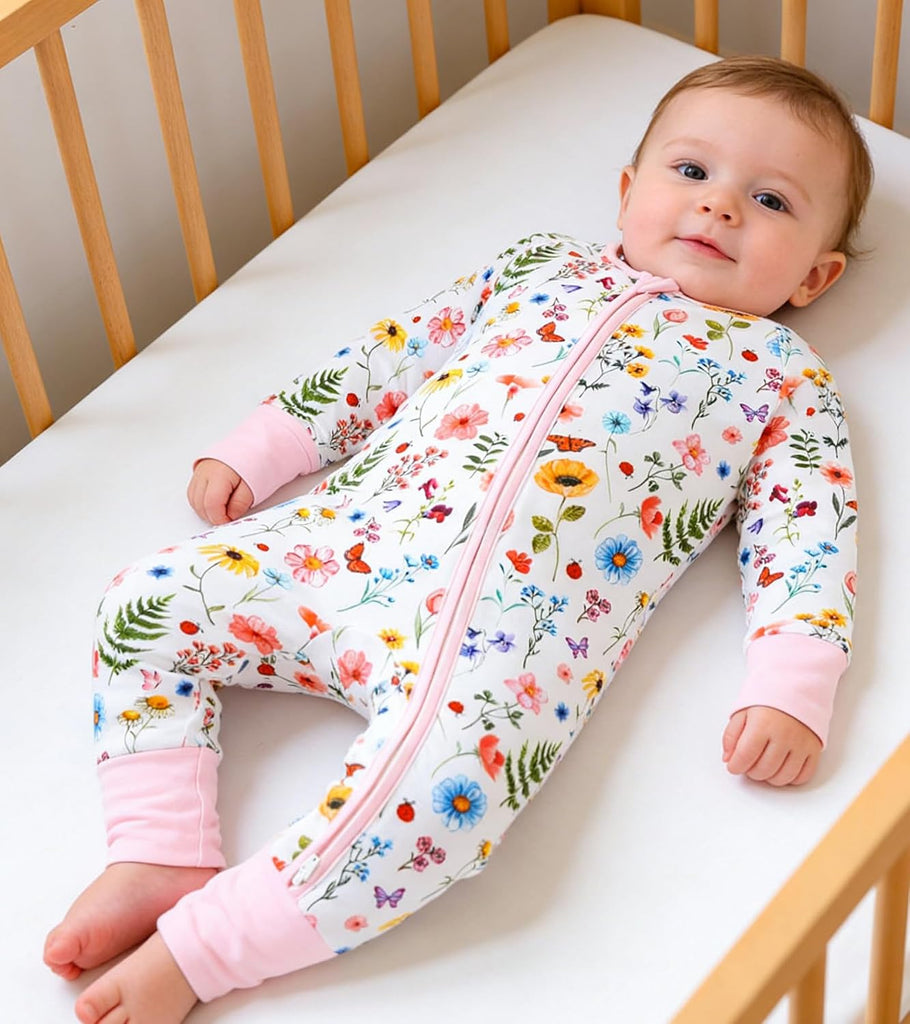 Viscose of Bamboo Convertible Footie Pajamas for Boys Girls