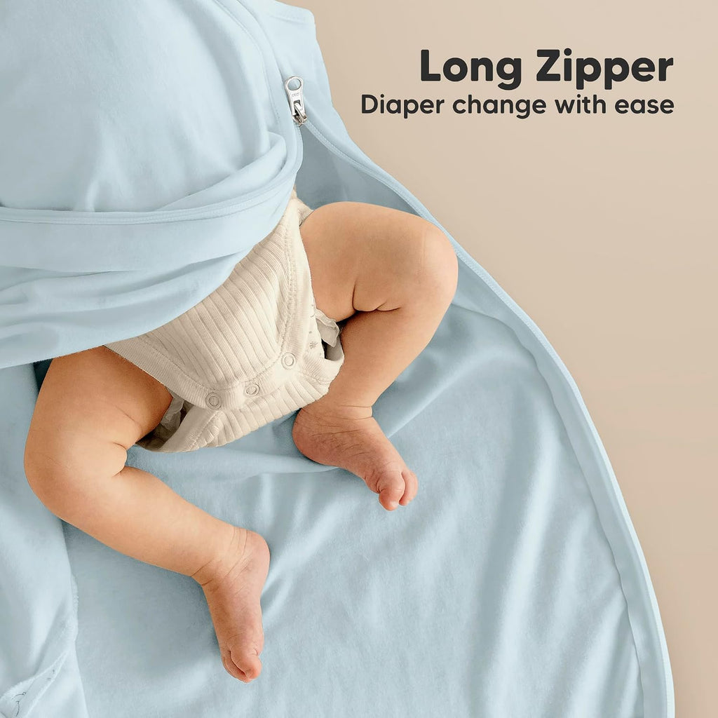 Pack Organic Baby Sleep Sacks, 100% Cotton 0.5TOG (Glacier, )