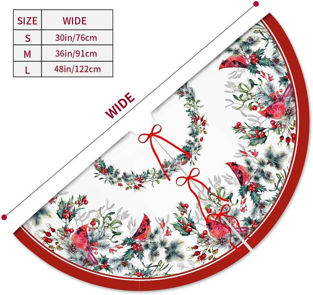Cardinal Christmas Tree Skirt 48 Inch Poinsettia Christmas Tree Decorations