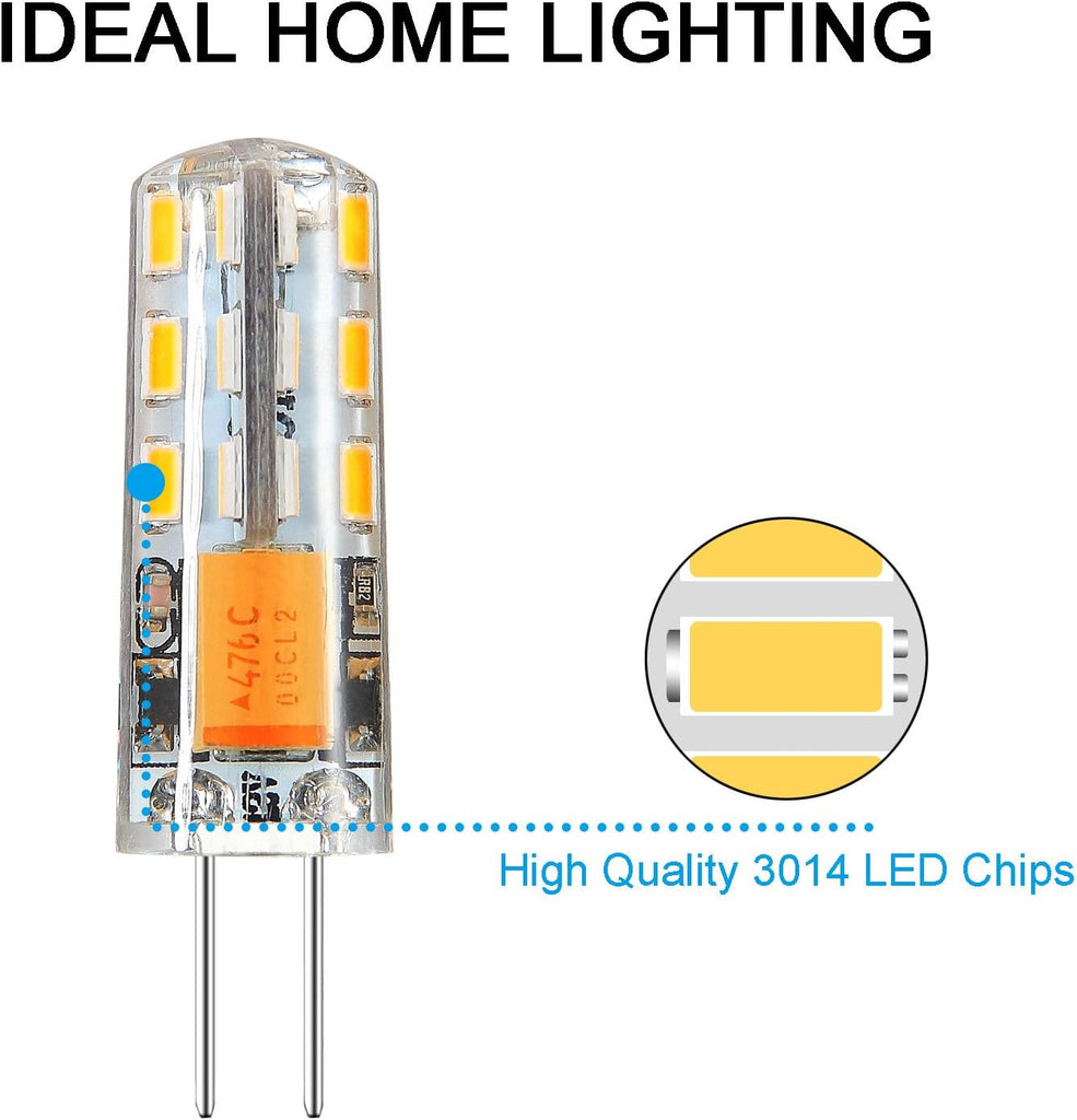 10pcs G4 LED Bulb JC Bi-Pin Base Lights 1.5 Watt AC DC 12V 10W-20W T3 Halogen Bulb Replacement Landscape Bulbs(White