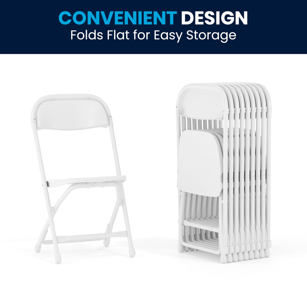 2 Pack Kids White Plastic Folding Chair
