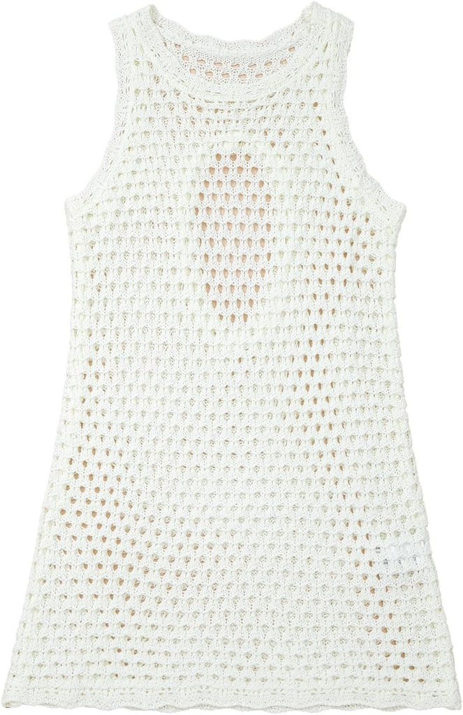 Girls Swim Cover Up Cutout Crochet Beach Dresses