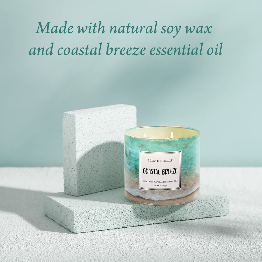Coastal Breeze Scented Candle, 14 oz Summer Ocean Beach Candle