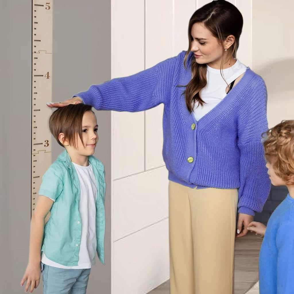 Personalized Wooden Growth Height Chart Ruler for kids, Custom Name Growth Chart for Boys and Girls, Laser Engraved