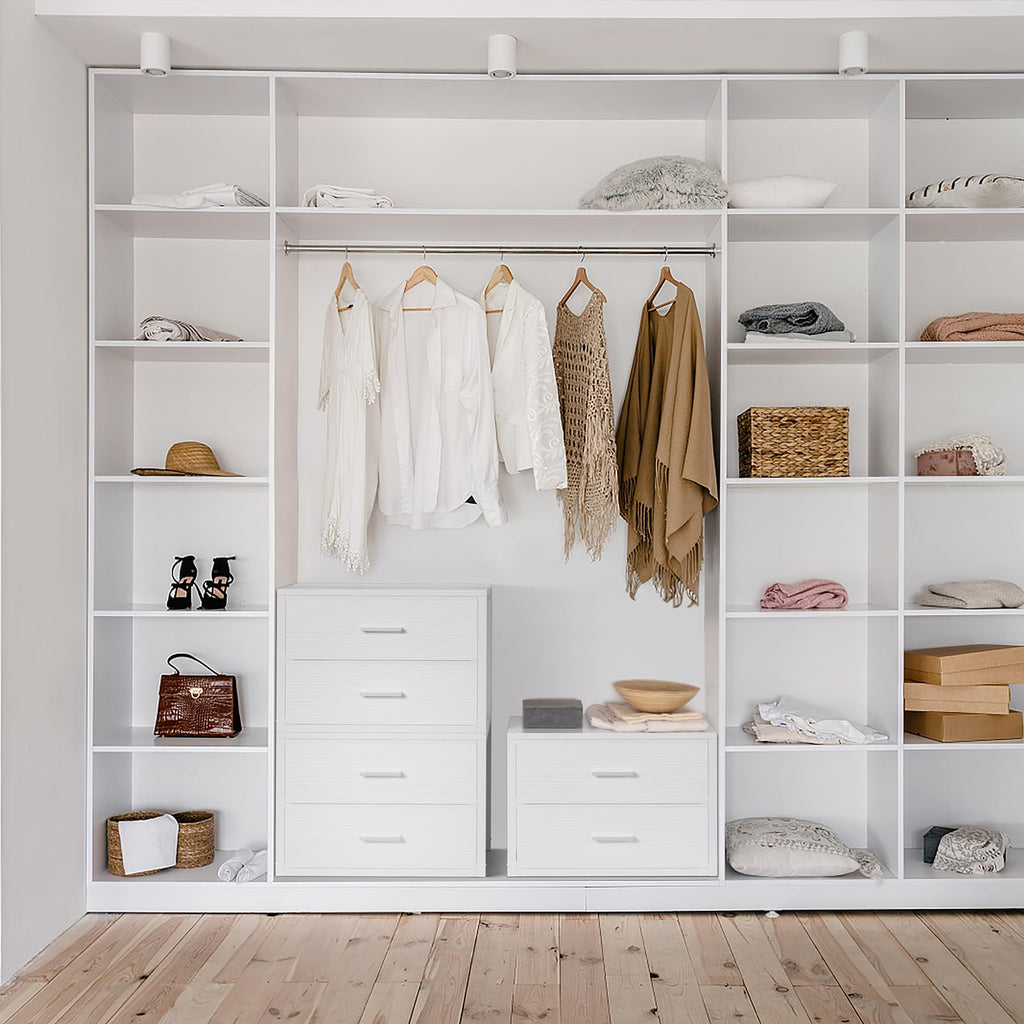 Stackable Storage Drawers Closet Organizers and Storage Fabric White 2 Drawer Dresser 2 Packs Modern