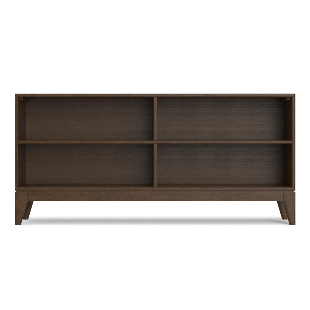Harper 30" Tall Solid Wood 4-Shelf Bookcase in Walnut Brown