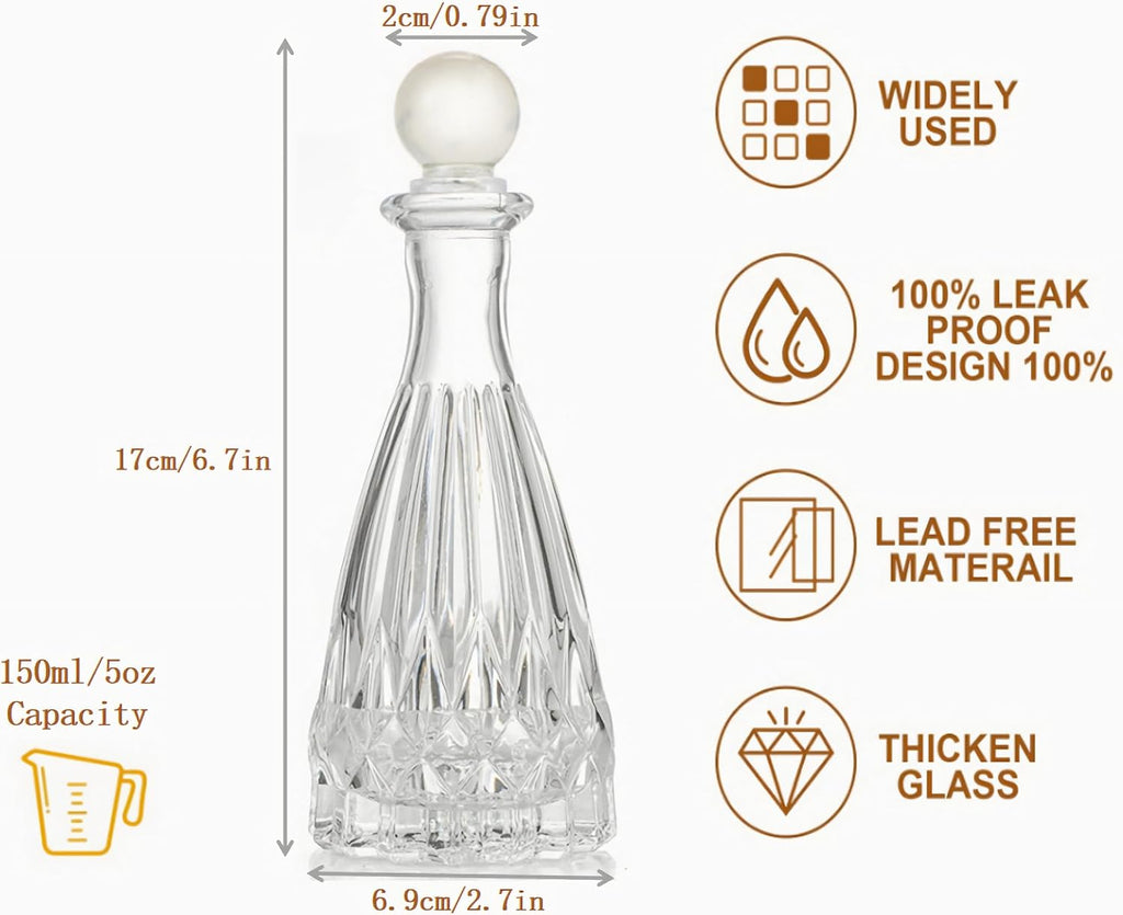 Whiskey Decanter with Glass Ball Stopper Decorative Flower Vases
