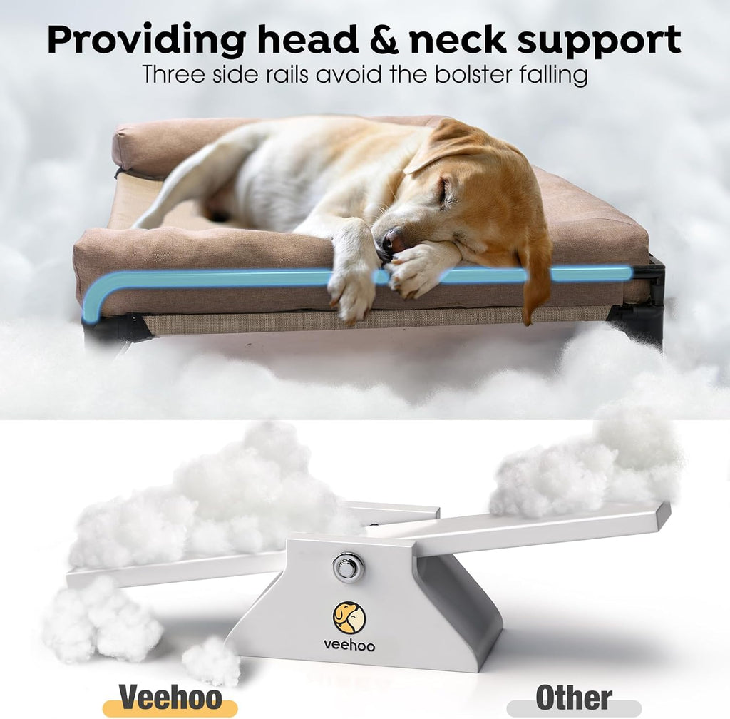 Outdoor Elevated Dog Bed-Cooling Raised Dog Cot for Medium Sized Dog