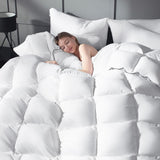 Goose Feather Down Comforter Twin - 100% Cotton Ultra Fluffy Duvet Insert Twin, 1200TC, 850+FP