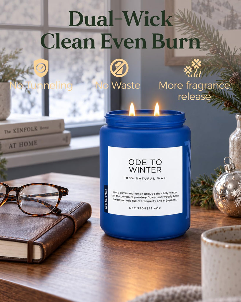 Ode to Winter Candles Scented 19.4oz Natural Soy Wax 110h