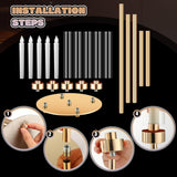 2 Set Gold Candelabra Centerpieces for Tables, 26.8 Inch 5 Arm Candle Holders with LED Candles and Acrylic Cylinders