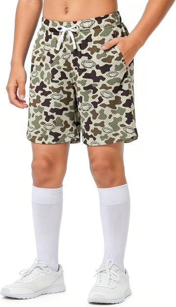 Boys Mesh Athletic Shorts Way Stretch Sportwear with Pockets