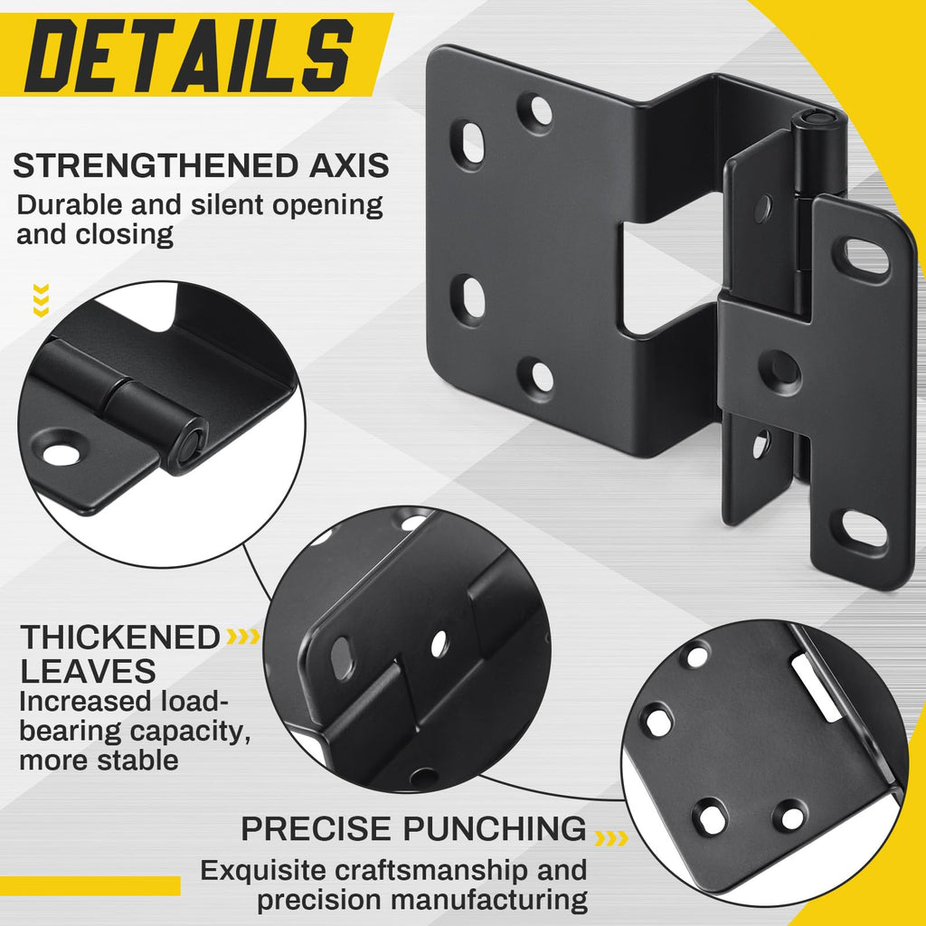 6 Pcs 270 Degree Five-Knuckle Hinge for 3/4" Door, Black Powder